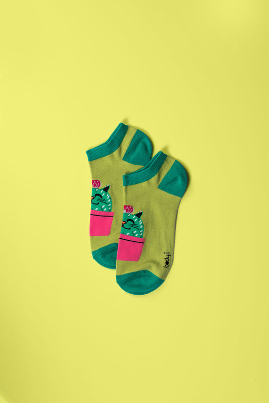 Cartoon Cat Cactus Socks