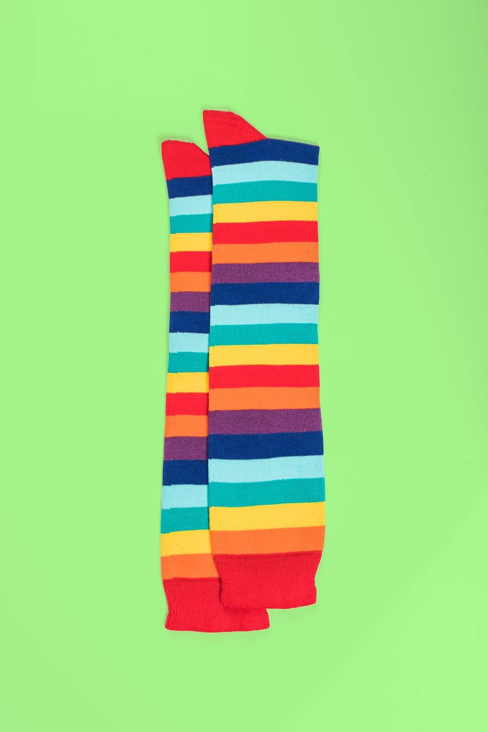 Calf-Length Rainbow Stripe Socks - Body and I