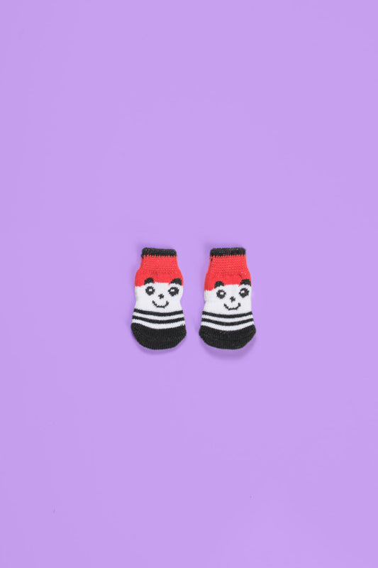 Smiley Face Panda Pet Socks