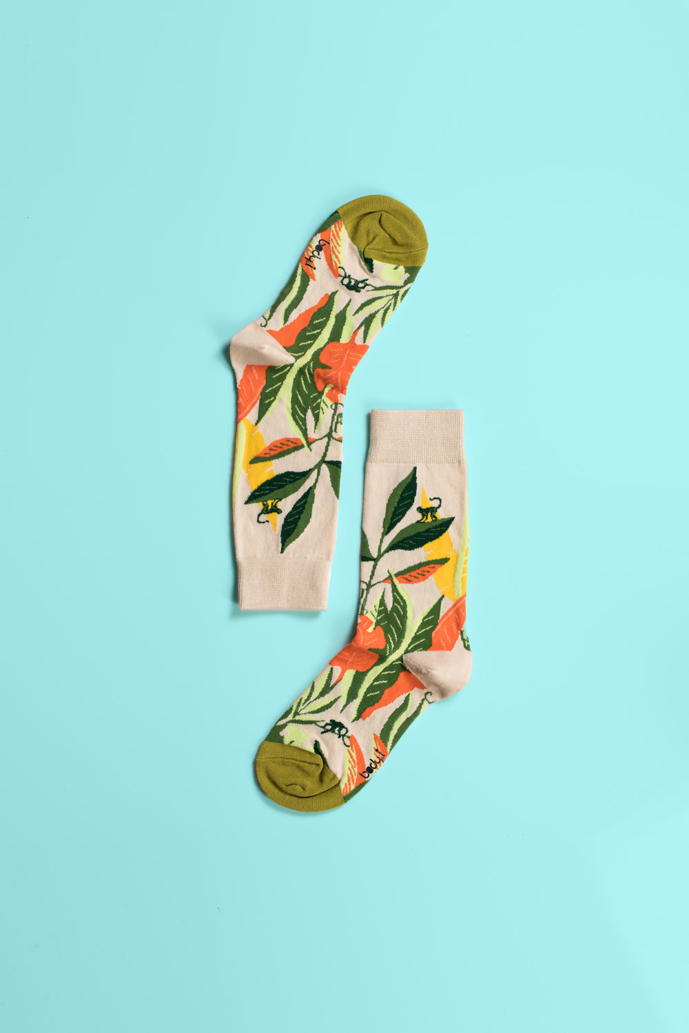 Beige Flowers Socks