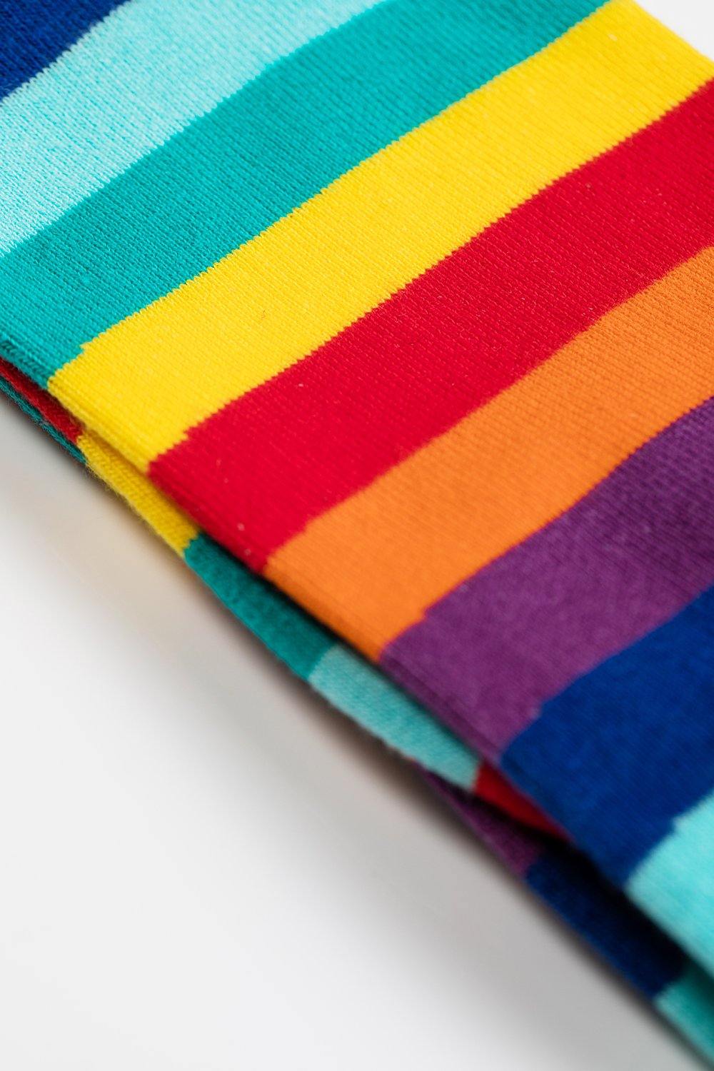 Calf-Length Rainbow Stripe Socks - Body and I